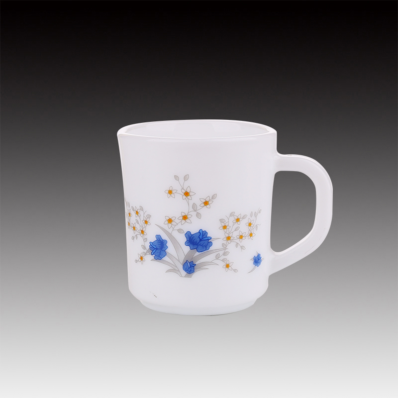 240ML Opal White Glass Mug With Custom Decal