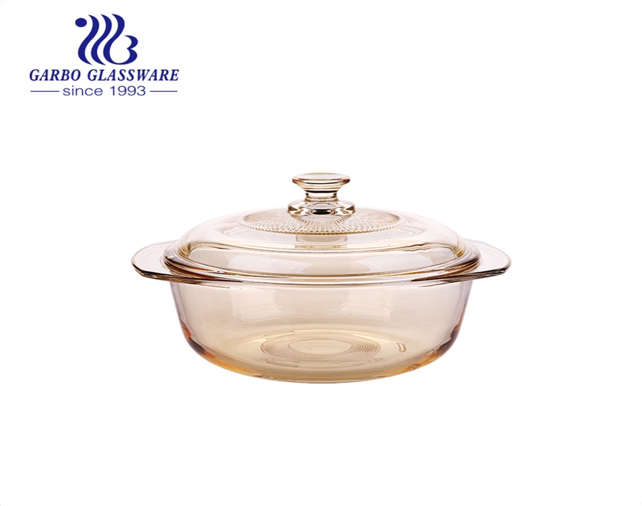 Wholesale Tempered Glass Casserole Dish Ion-electroplated Baking Glass Bowls With Lid