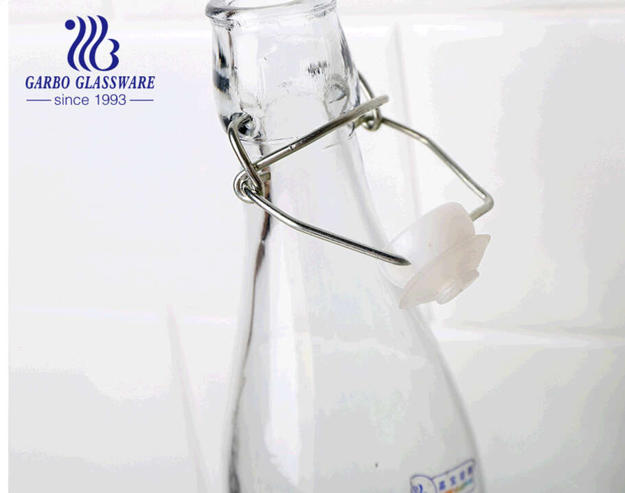 Flamenco decal for glass bottle 550ml 1000ml with lock lid  decorative glass bottle juice beer milk storage bottle 