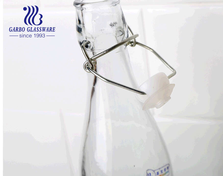 Flamenco-Aufkleber für Glasflasche 550ml 1000ml mit Verschlussdeckel dekorative Glasflasche Saft Bier Milch Aufbewahrungsflasche