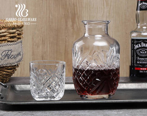 Carafe à whisky de forme unique pour bar utiliser des bouteilles en verre de boisson de mélange rondes pour la liqueur de vin