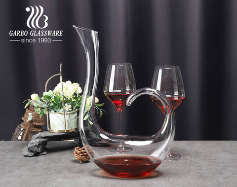 Decanter per caraffa di vino rosso trasparente a forma di cigno da 1500 ml Decanter per vino in cristallo fatti a mano