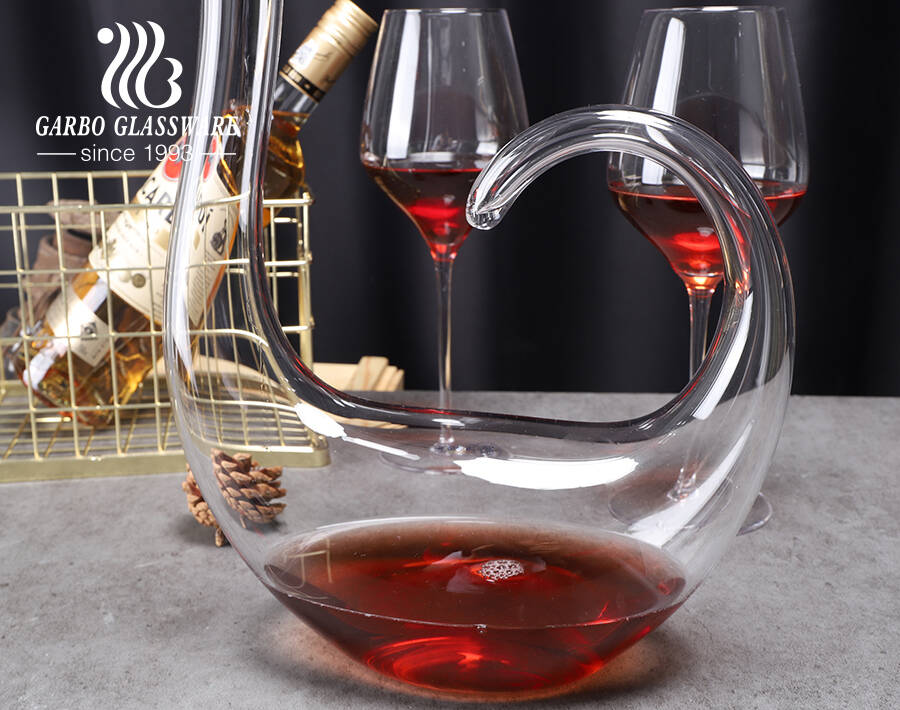 Decanter per caraffa di vino rosso trasparente a forma di cigno da 1500 ml Decanter per vino in cristallo fatti a mano