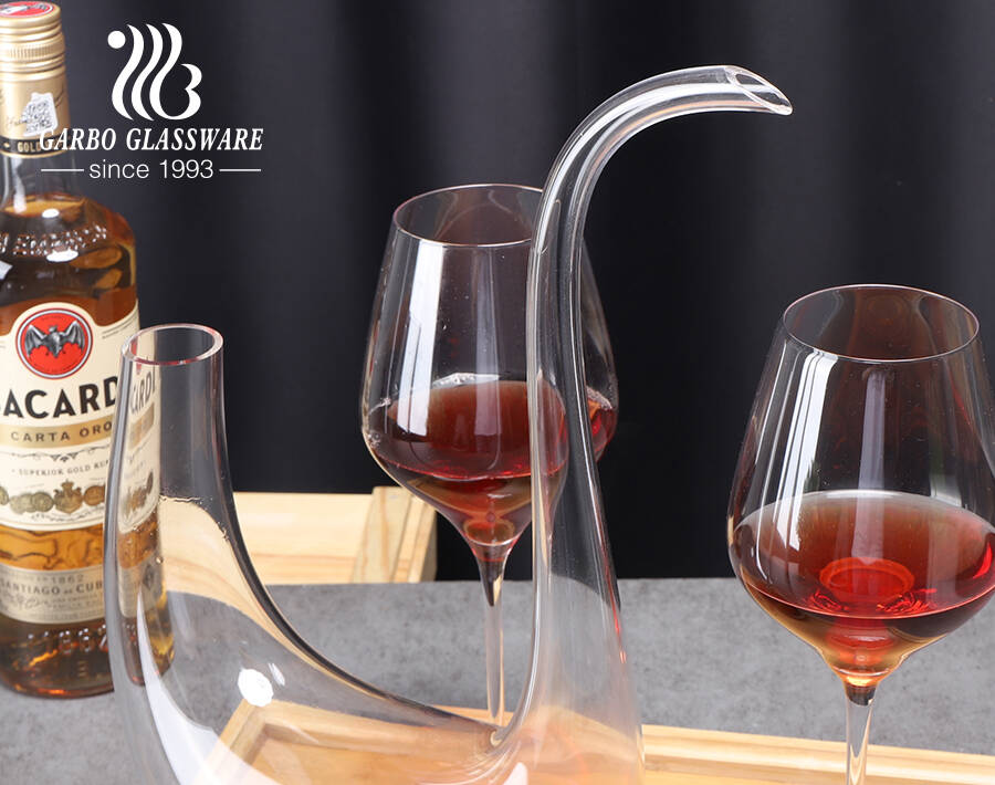 Decanter per caraffa di vino rosso trasparente a forma di cigno da 1500 ml Decanter per vino in cristallo fatti a mano