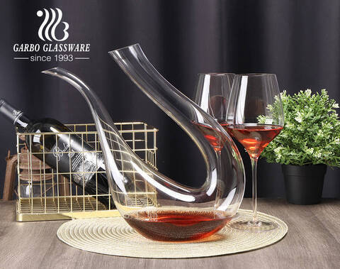 Design personalizzato decanter per vino unico Decanter a forma di arpa obliqua da 1200 ml