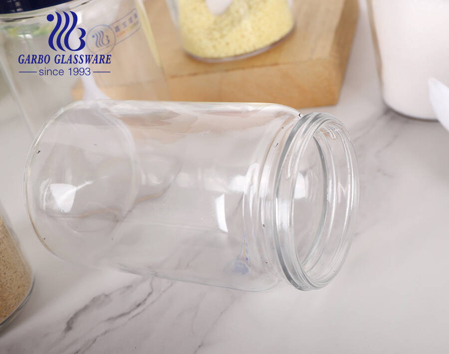 270ml Glass Condiment Jar with Spoon and Lid Sugar holder Jar for Home and Kitchen
