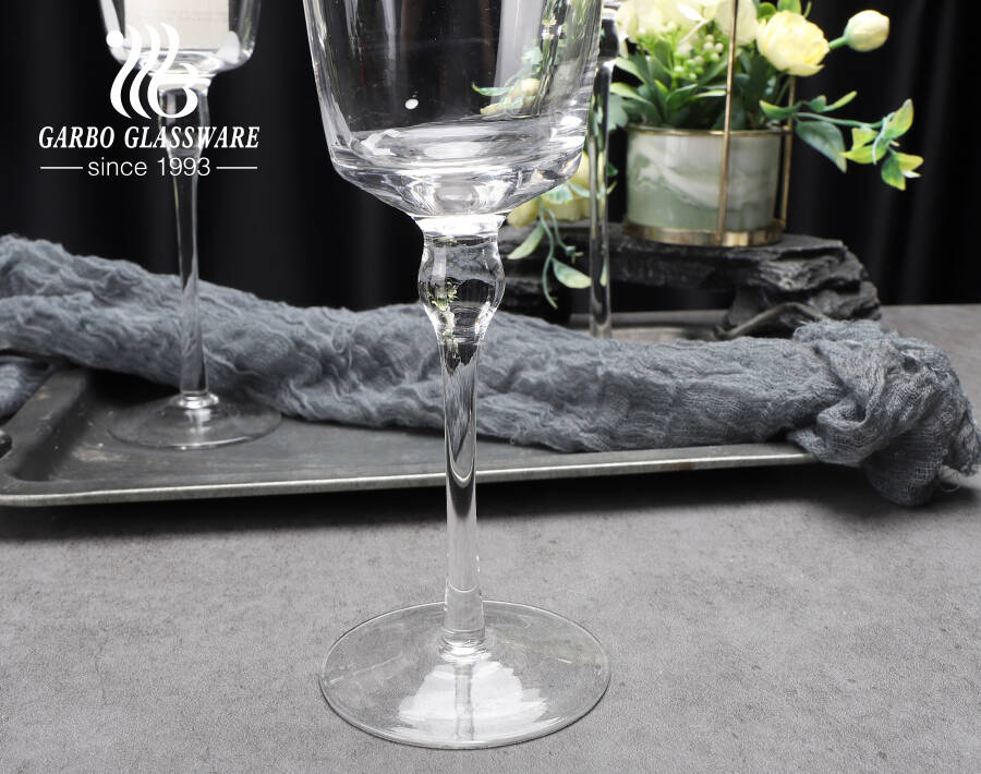 Luxury modern clear long stem glass candle jar decorating branch candle holder for wedding centerpiece pieces