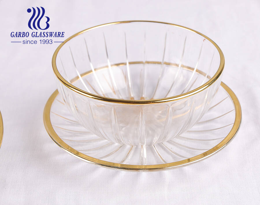 Big Capacity Clear Glass Fruit Bowl with Customized Design Glass Salad Bowl Made in China