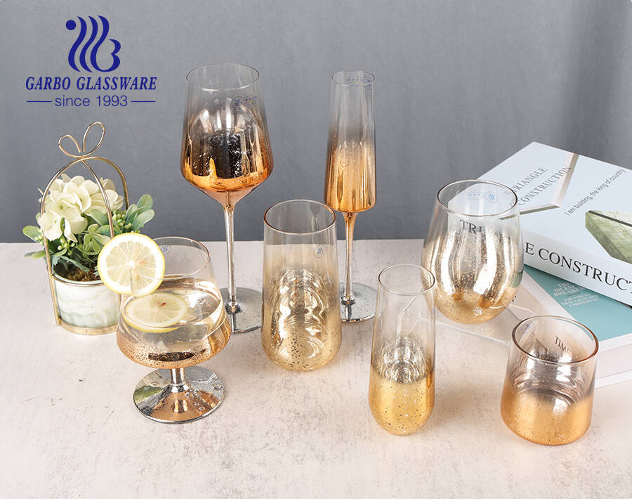 Ciel étoilé série d'impression tige verre à vin tasse verre à champagne flûte court cognac gobelet