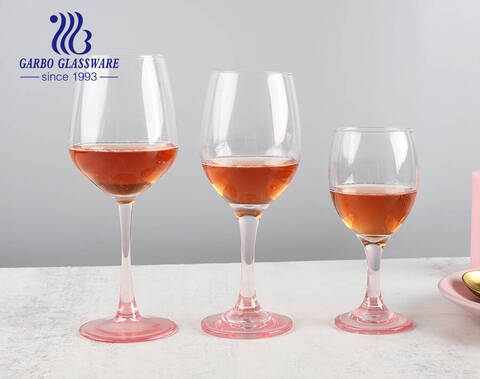 Verre à renifleur de brandy transparent verre à vin rouge et blanc avec tige colorée