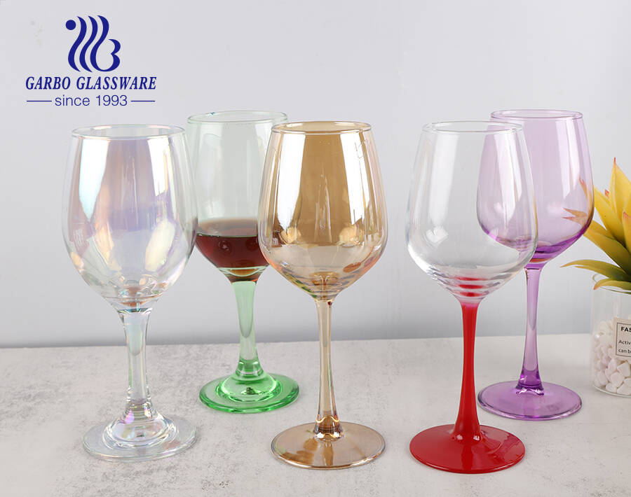Red and white wine glass with multi post processing full colors