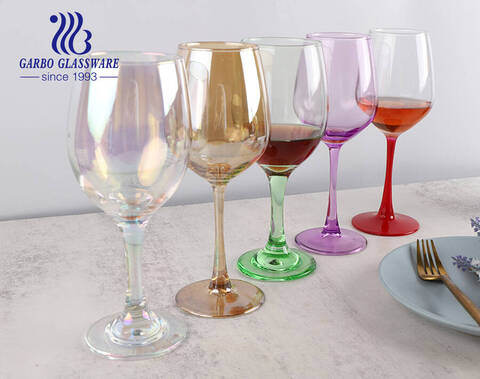 Commercial promotion stemware colorful wine glass with custom packaging