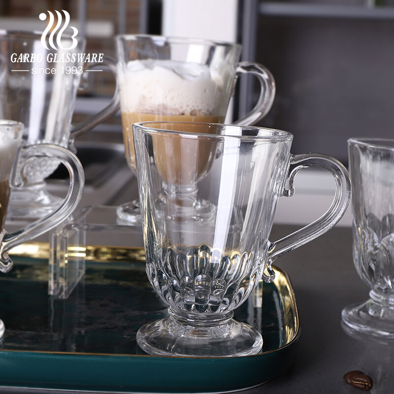 Classic Glass Irish Coffee Mug Set, Durable 8oz Mugs