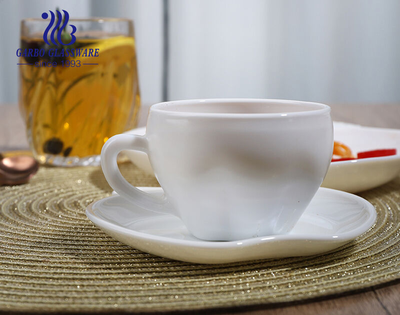 Ensemble de tasses à thé en verre opale trempé résistant à la chaleur en forme de pomme