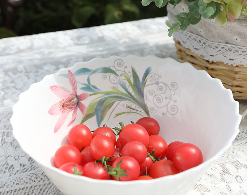 Factory Wholesale Customized Spring Bloom Flower Opal Glass Dish Plate