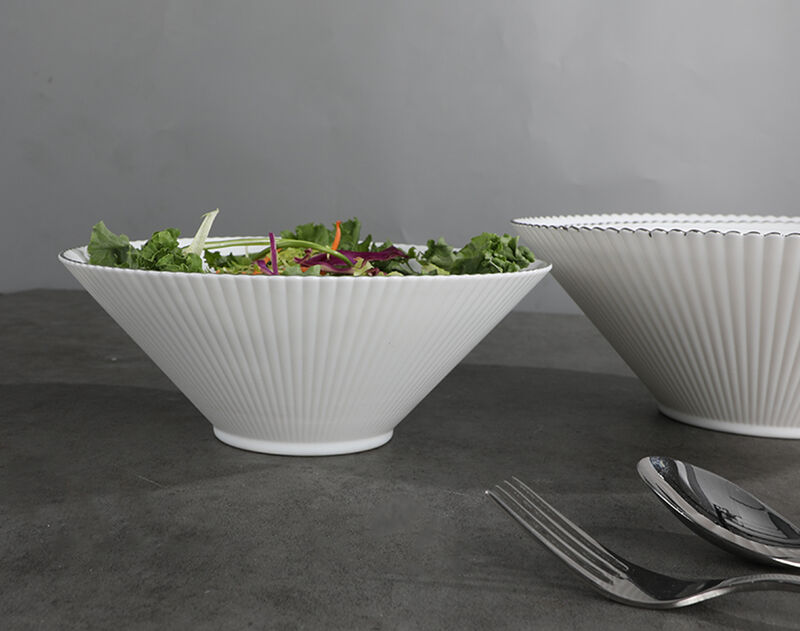 Luxury opal glassware dinner set with strip shape and silver rim decoration