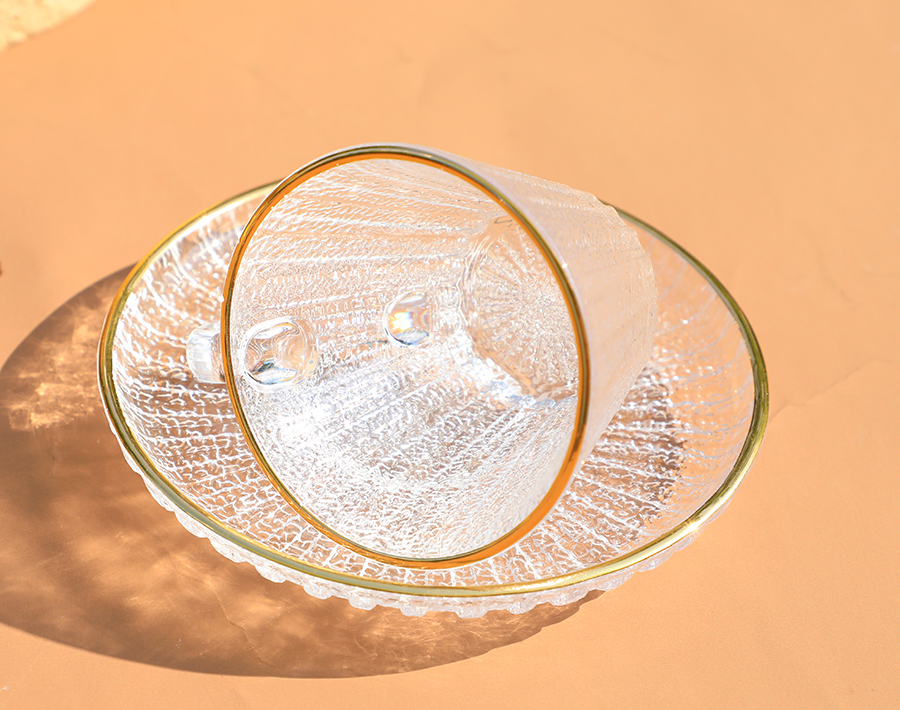 High white quality coffee glass cup and saucer set for American and European market