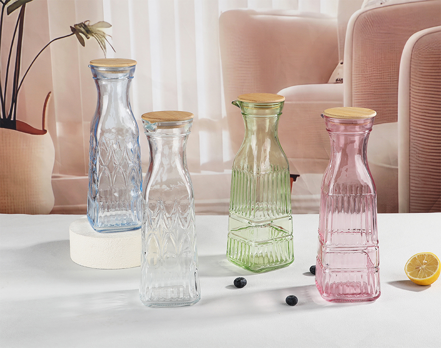 1080ml Is machine glass jug with sprayed color for South-American market