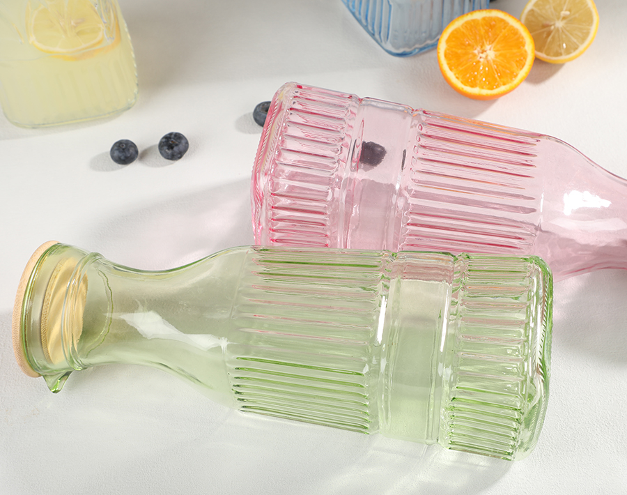 1080ml Is machine glass jug with sprayed color for South-American market