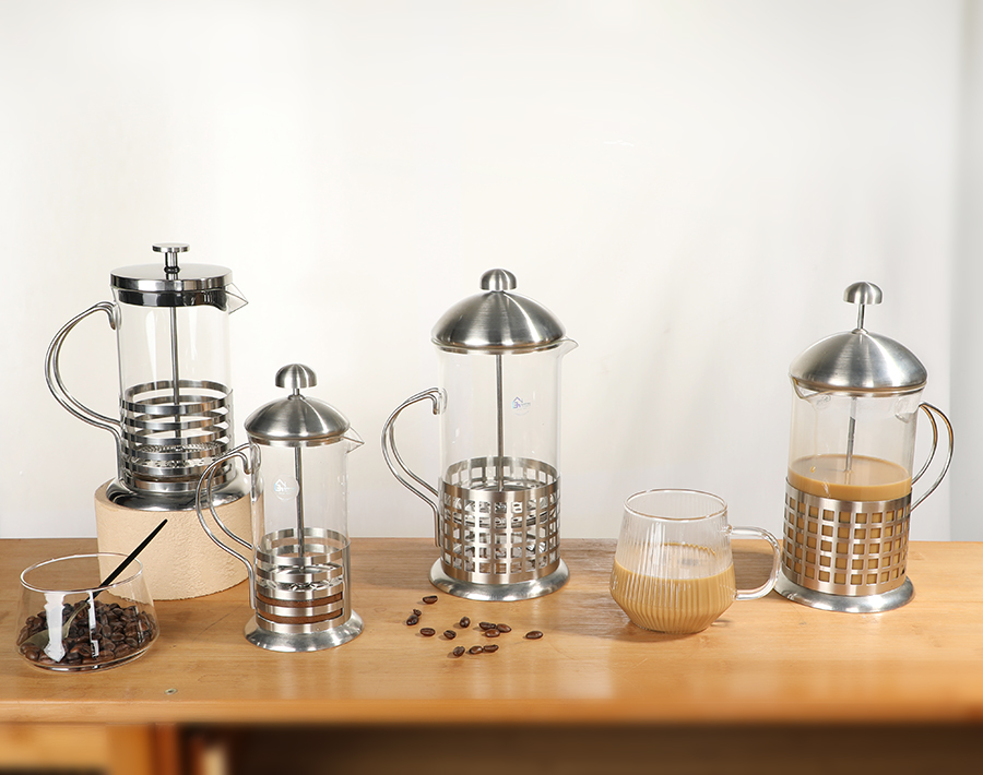 350ml high borosilicate French press teapot wholesale for coffee and tea