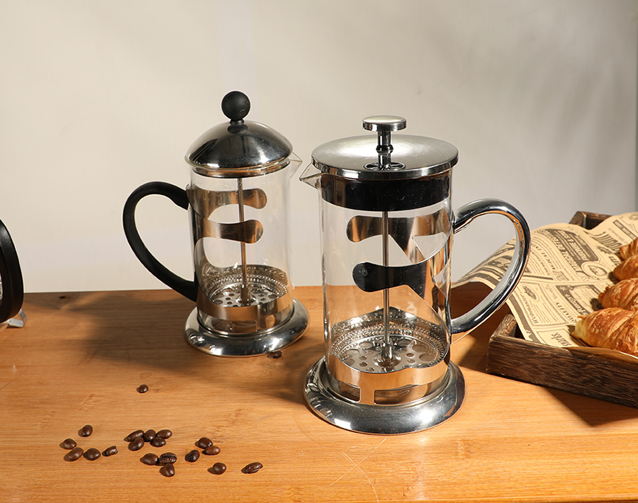 1L / 800ml / 600ml high borosilicate French press teapot wholesale for coffee and tea
