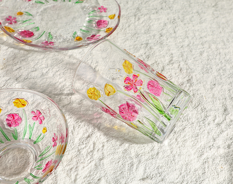 Newly Butterfly Series 16pcs Glassware Set Popular in Brazilian Market