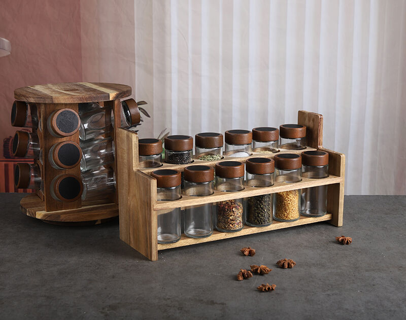 Glass Jar Sets Wooden Lids 120ml for Storage Food Nuts suppliers