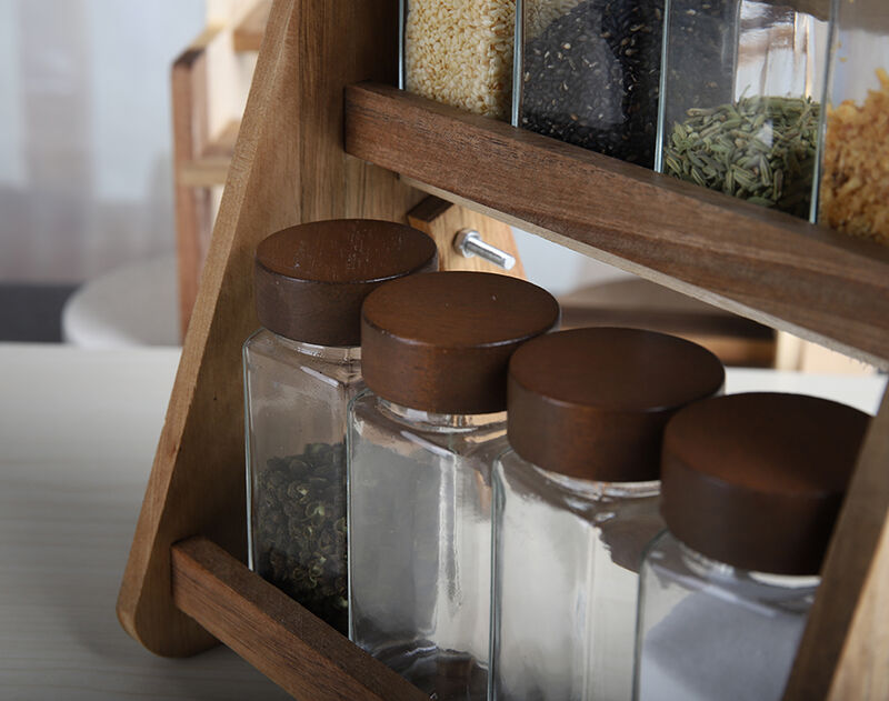 130ML set of 9pcs Square Glass Seasoning Bottles in color box 