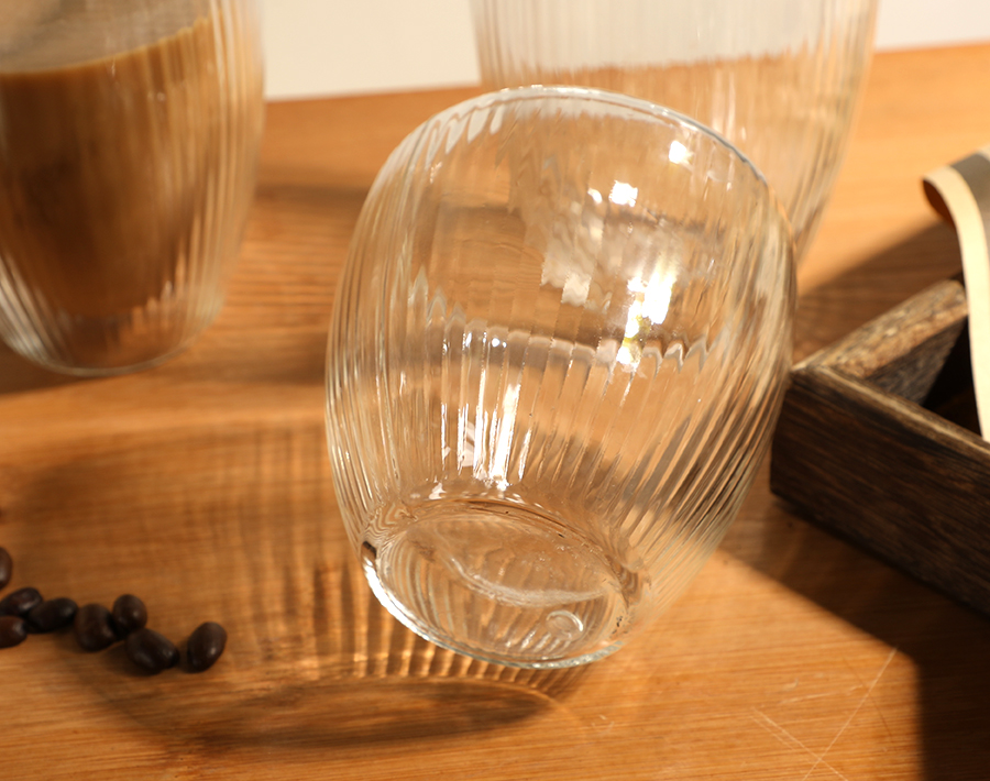 H Line Design Double Wall Glass Cup with Handle Insulated Coffee Mug