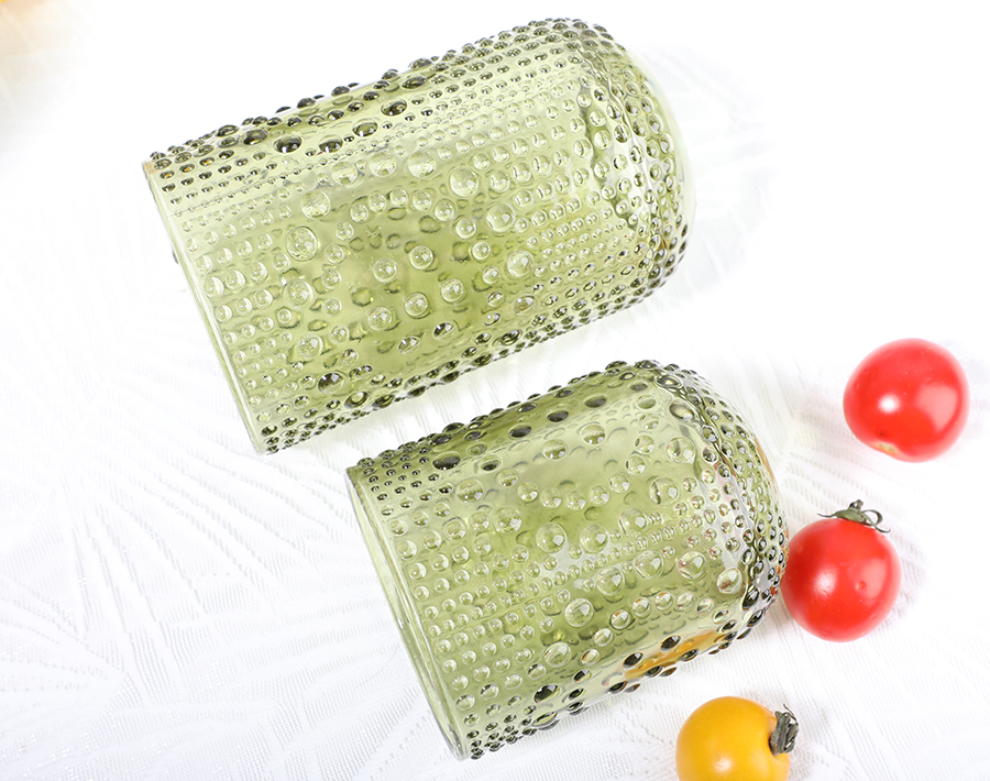 6pcs green solid color glass drinking set tumbler goblet factory wholesale price