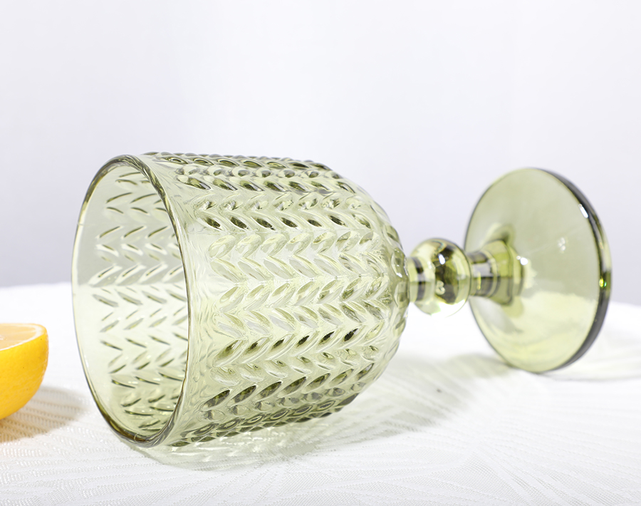6pcs green solid color glass drinking set tumbler goblet factory wholesale price