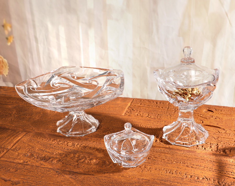Transparent Glass Fruit Bowl