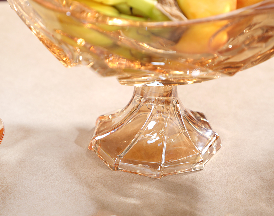 Lucky Cloud Fruit Bowls Glass Plates Amber Clear Ion Plating Glassware