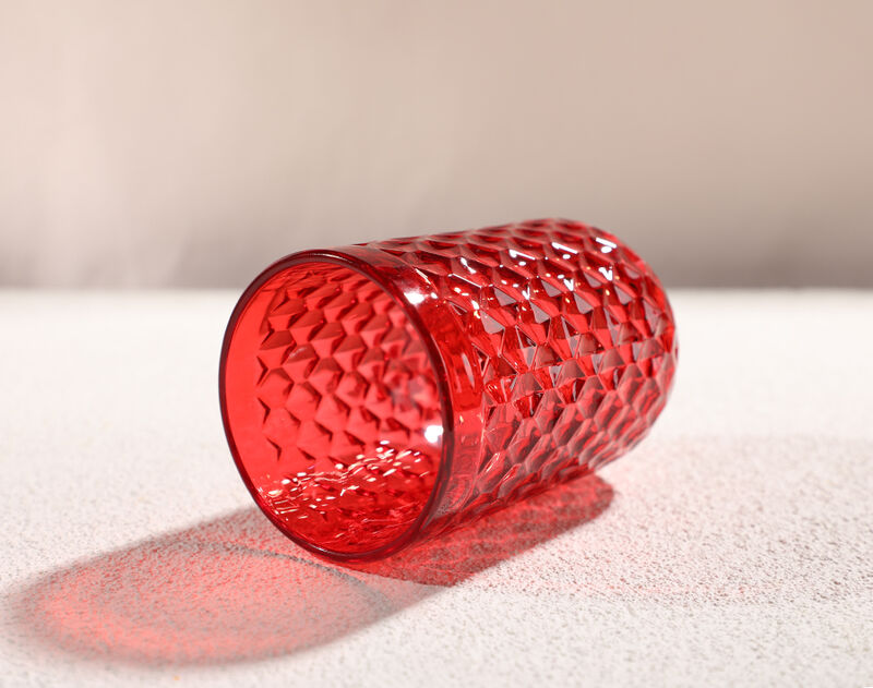 new spray red color glass cup engraved cup glassware series 