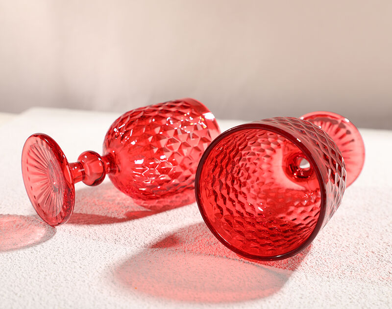 new spray red color glass cup engraved cup glassware series 