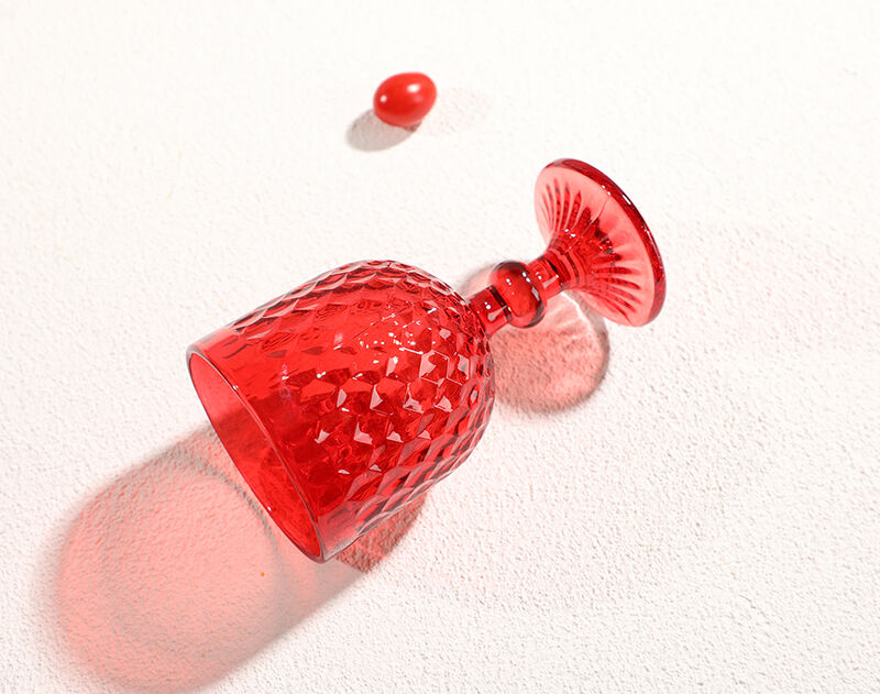 new spray red color glass cup engraved cup glassware series 