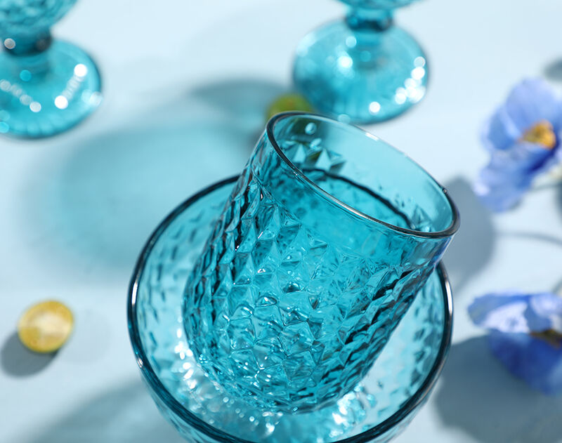 Spray color glass ice cream cup set of 6pcs