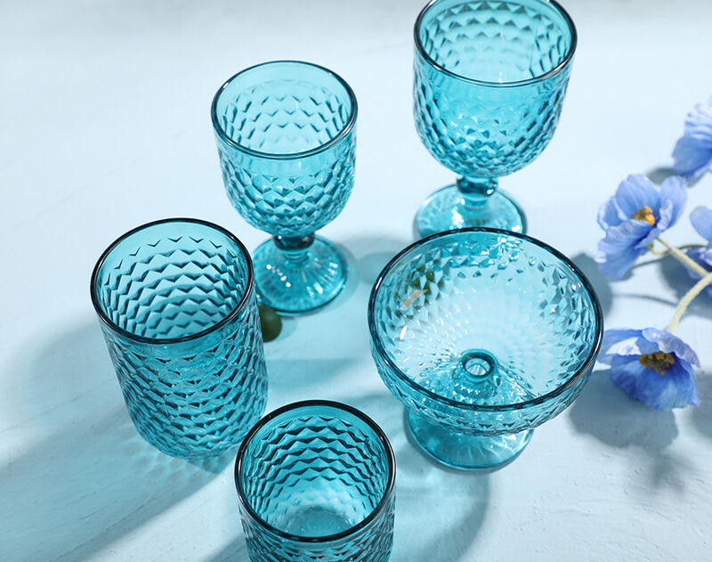 Spray color glass ice cream cup set of 6pcs