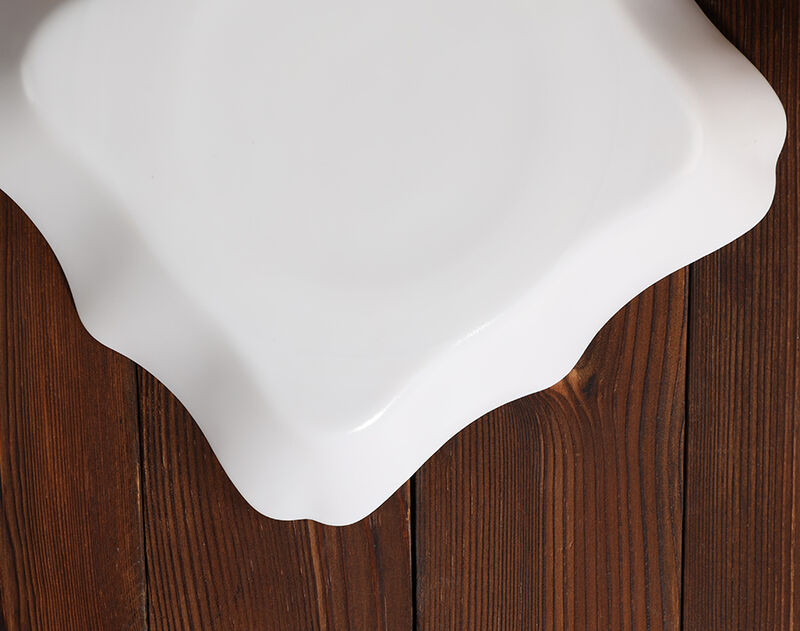 Opal glass dinnerware set tempered Irregular shape dinner soup plate