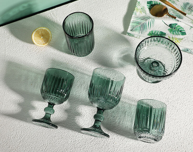 Promotion Spray Green Color Glassware Series With Cheap Price