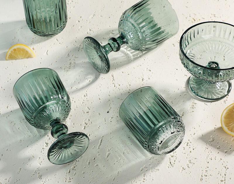 Promotion Spray Green Color Glassware Series With Cheap Price