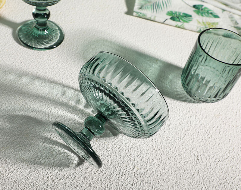 Promotion Spray Green Color Glassware Series With Cheap Price