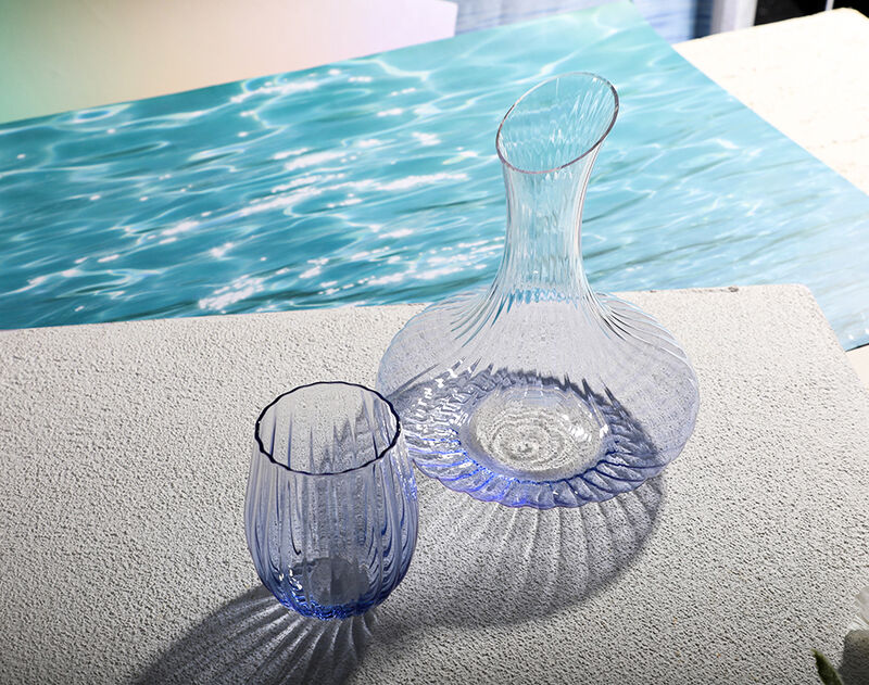 New Stripe Line Glass Red Wine Decanters Blue Glassware