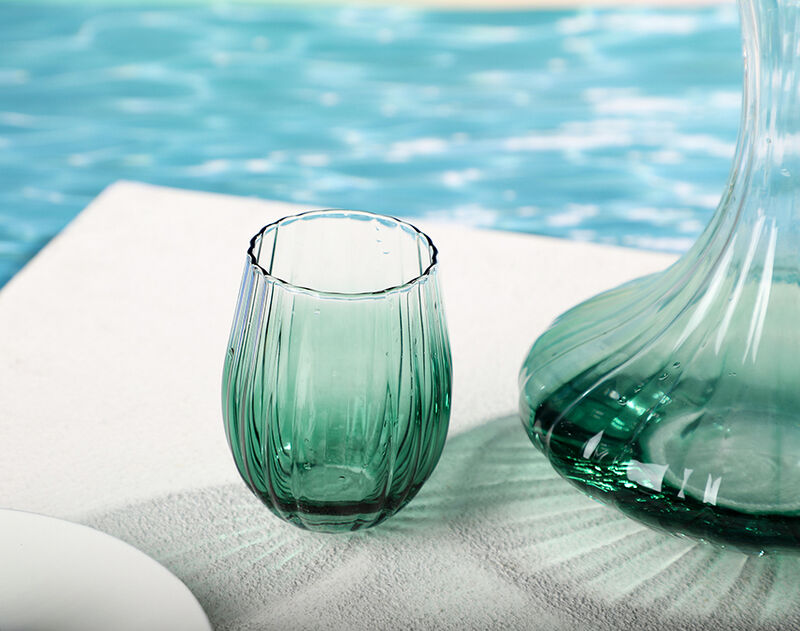 Green colored spray wine glass decanter hand-made style whoelsale