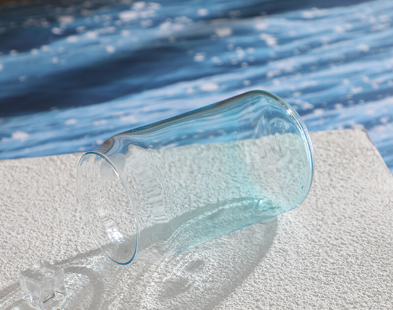 High-end luxury wine glass with spray blue color drinking set