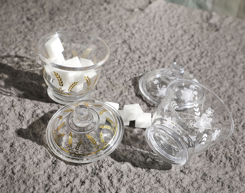 OEM Decor Glass Candy Jar 205ml Glass Cookies Bowl With Lid For Wholesale 