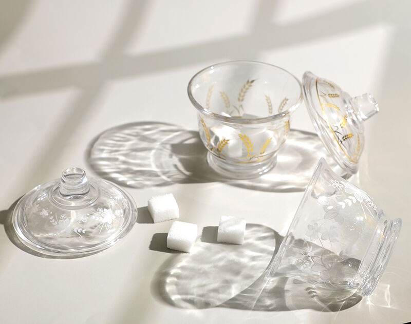 OEM Decor Glass Candy Jar 205ml Glass Cookies Bowl With Lid For Wholesale 