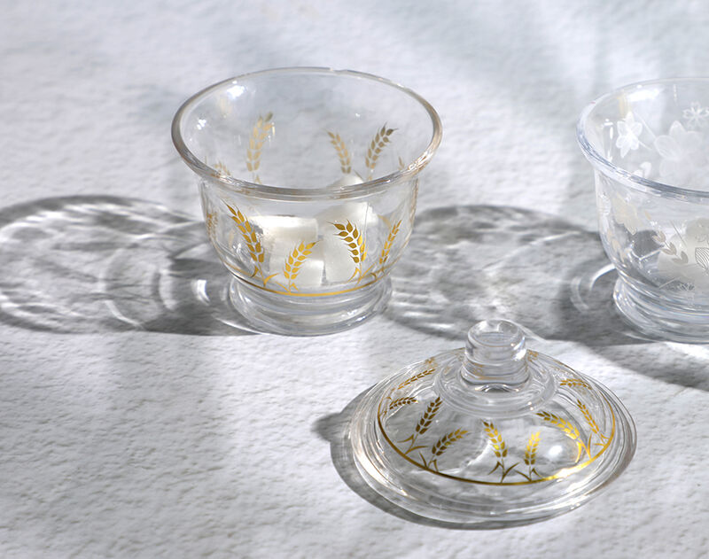 OEM Decor Glass Candy Jar 205ml Glass Cookies Bowl With Lid For Wholesale 