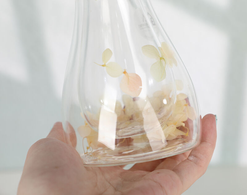 New arrived borosilicate double wall glass cup with decor inside high-end gifts