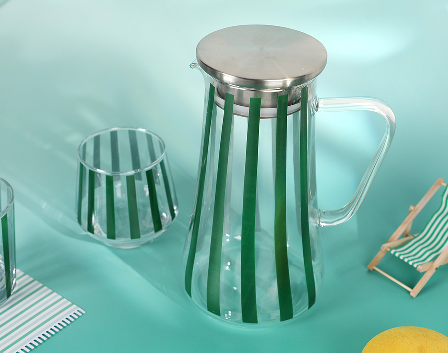 Lemon Collection Factory Price Glass Bowl Stripe Line Customization 